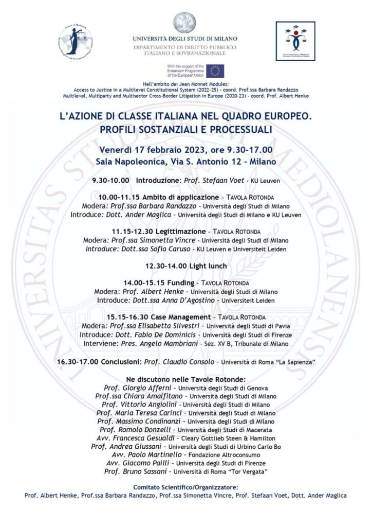 azione di classe italiana quadro europeo unimi